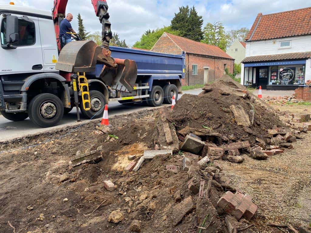 This is a photo of a dig out being carried out for the installation of a new tarmac driveway. Works being carried out by Uckfield Driveways