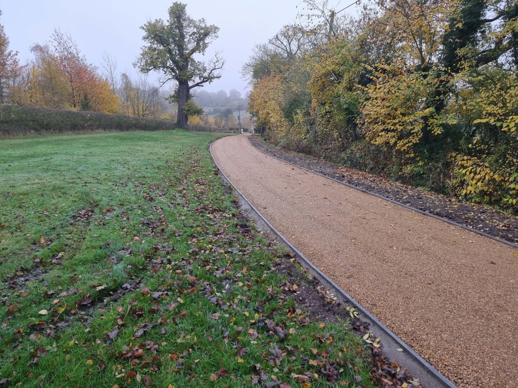 This is a large driveway which has just had a tar and chip driveway installed on by Uckfield Driveways