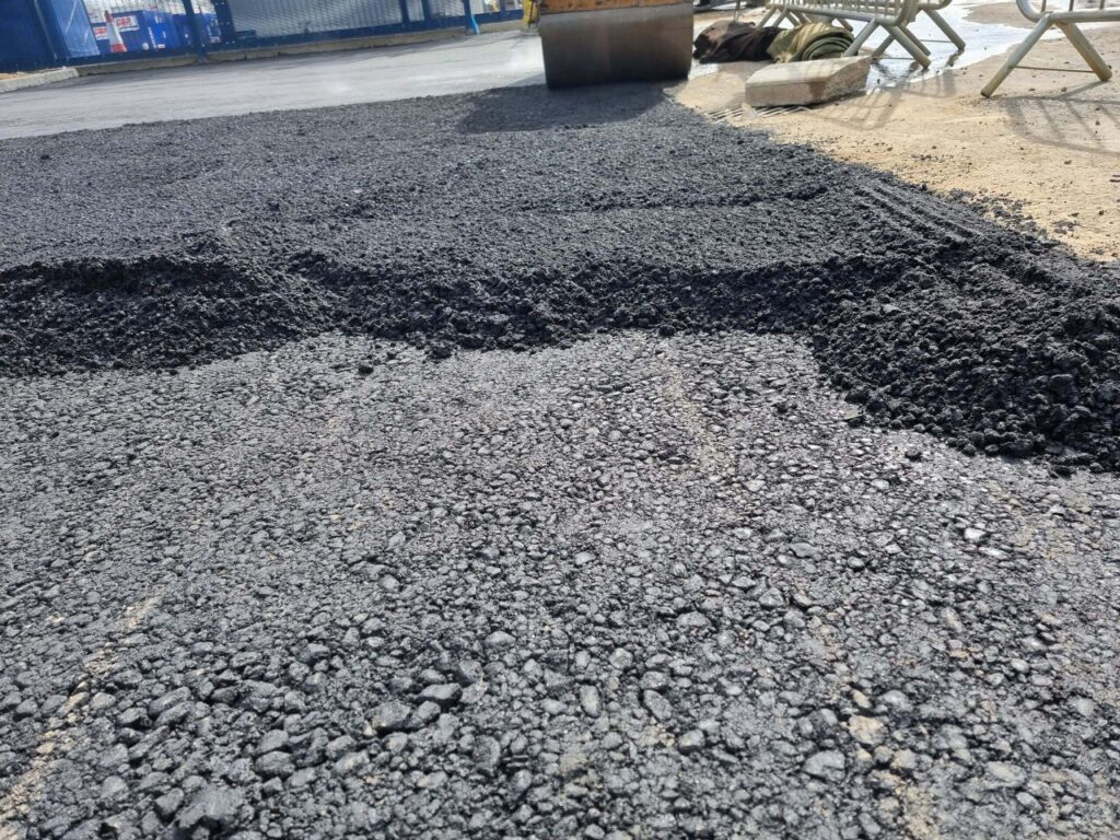 This is tarmac being laid by Uckfield Driveways